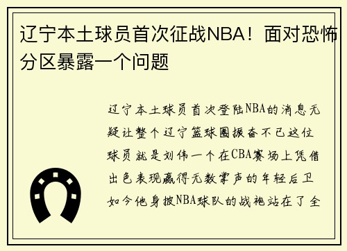 辽宁本土球员首次征战NBA！面对恐怖分区暴露一个问题